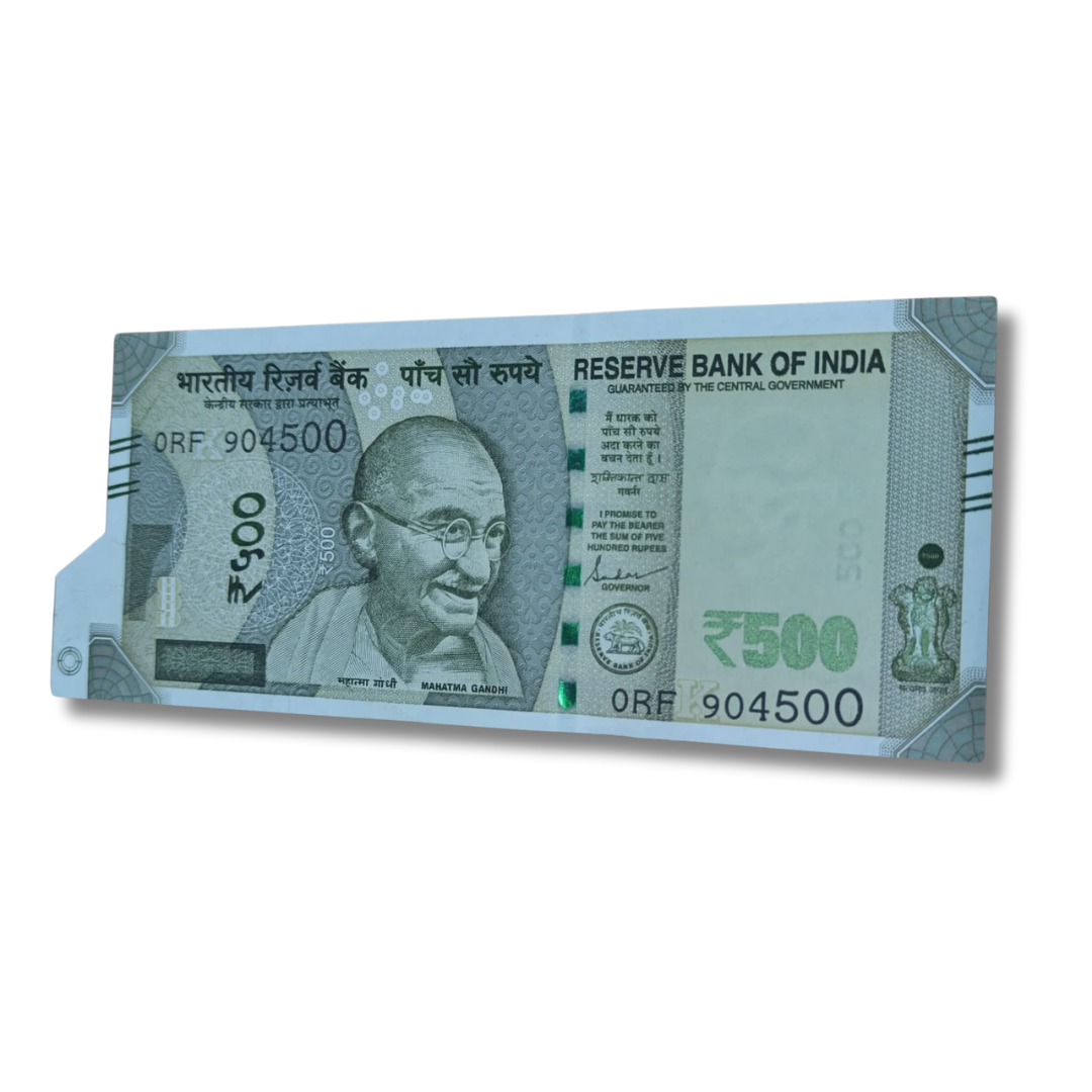 Rs 500 extra paper error 904500 unc condition