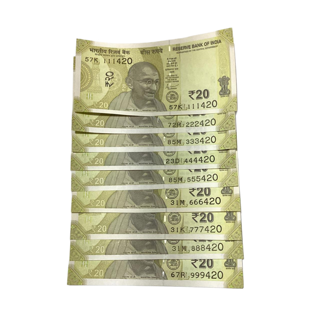 Rs 20 Note Set of 9 Ending 420 Number | Rare Collectible Items