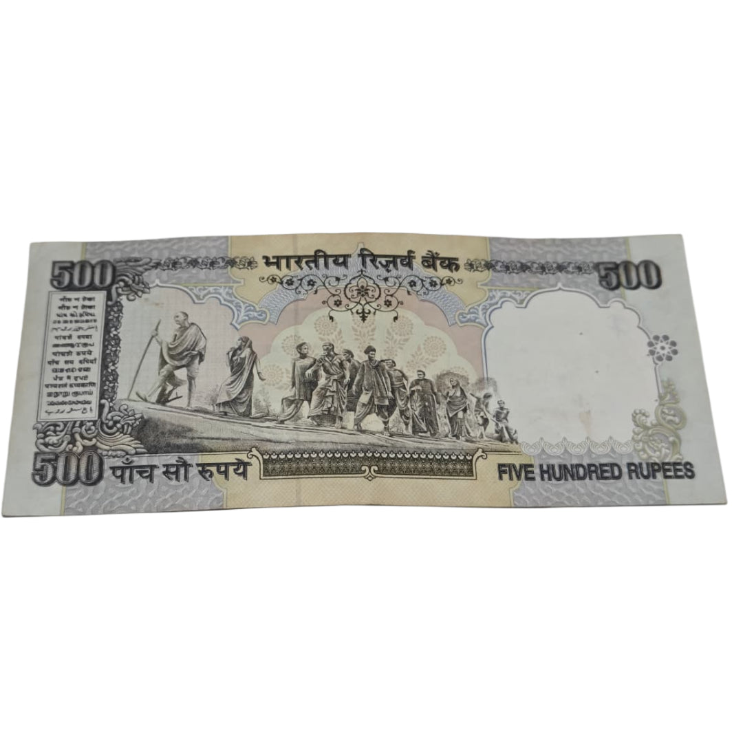 Rs 500 old Issue C rangrajan sign serial no 764141 silver thread note