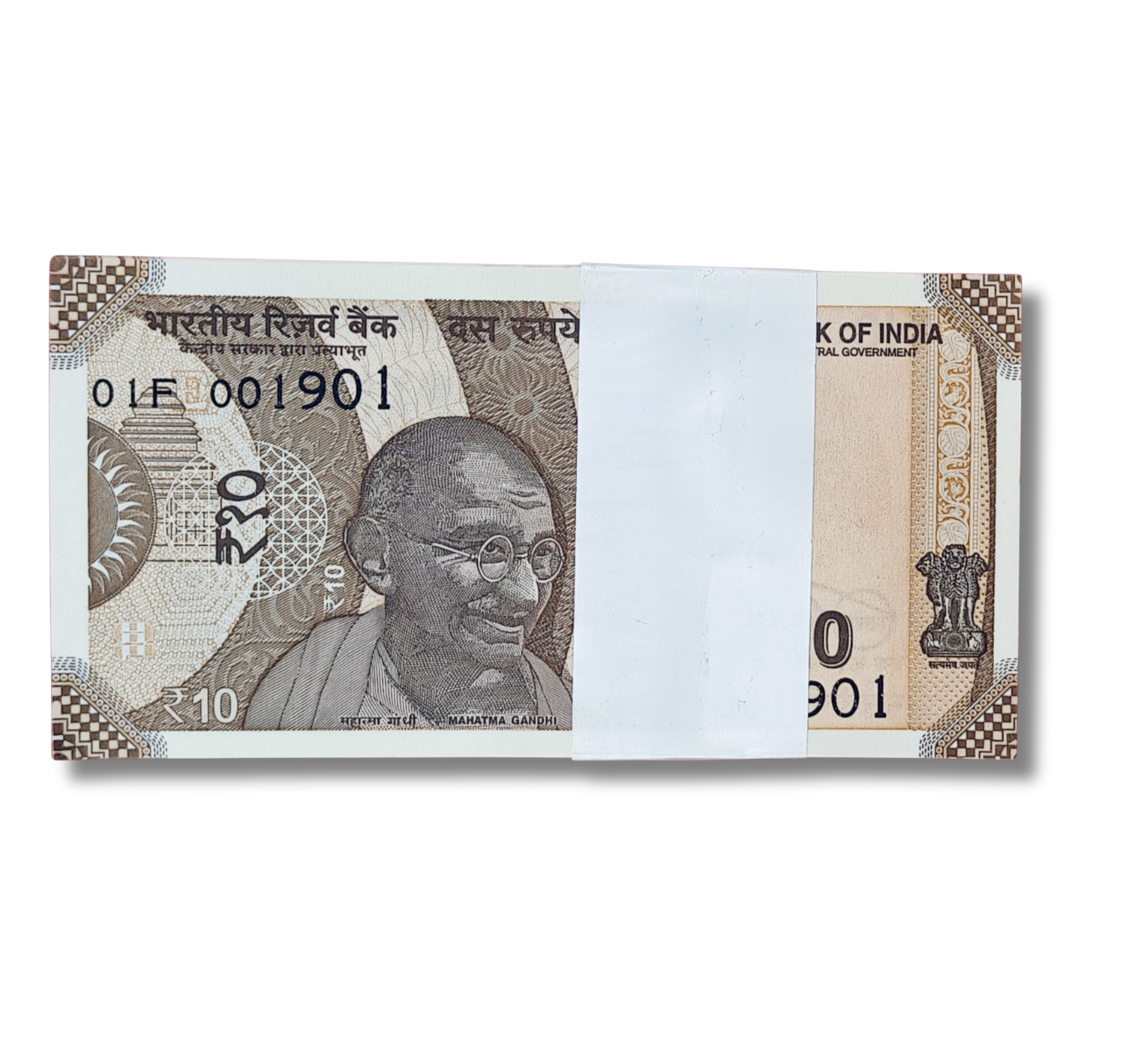 Rupee 10 serial super birthday 001901 unc condition