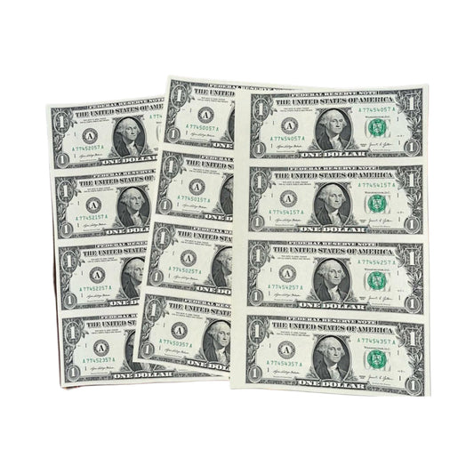 1 Dollar Uncut Sheet