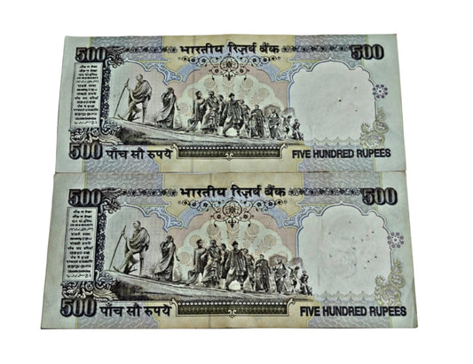 Rs 500 Silver Thread Note | Old RBI Issue Gandhi Series Collectible Indian Currency