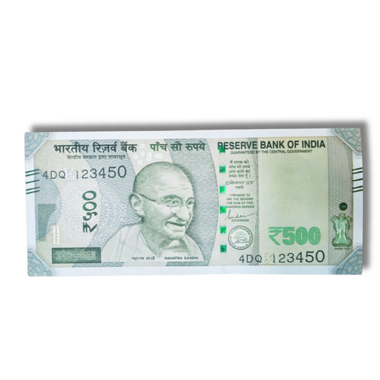 Rs. 500 Currency Note – Fancy Serial Number extremely rare 123450| Single Collectible Note