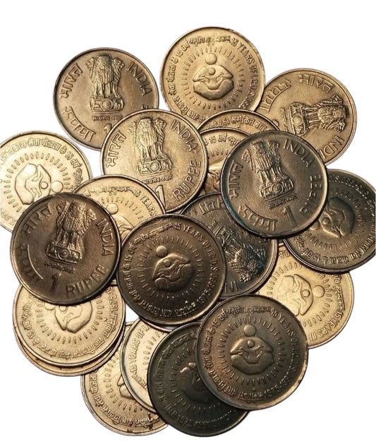 1 Rupee History Coin | Rare Indian Collectible Coins (10 Pcs Pack)