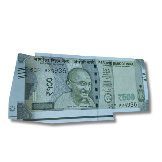 Rs 500 extra paper error 824936 unc condition