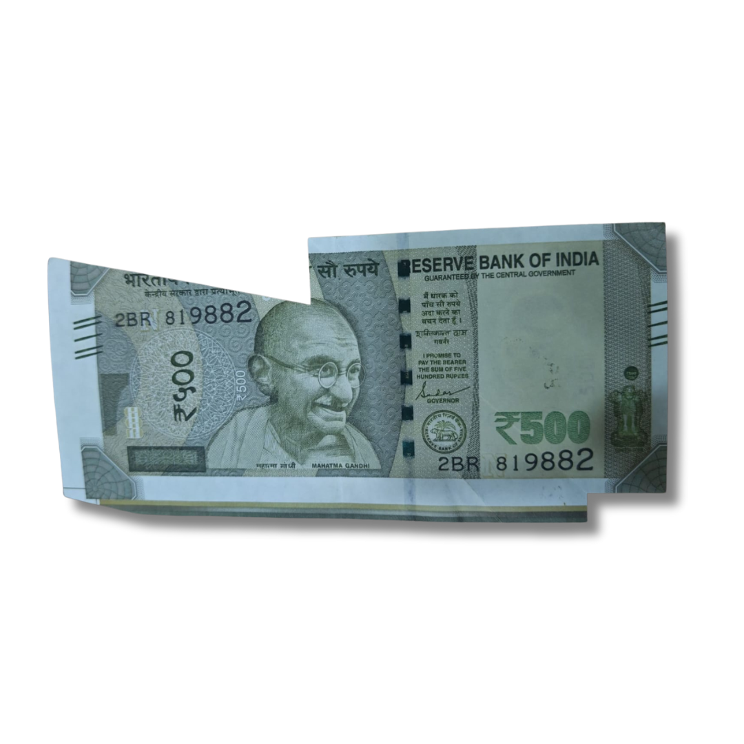 Rs 500 extra paper error 819882 unc condition