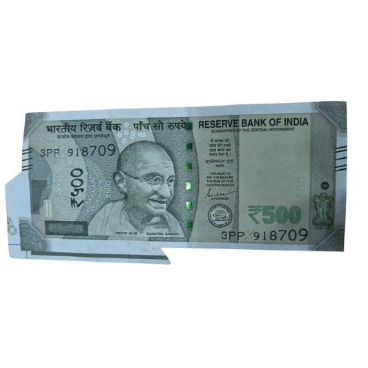 Rs 500 extra paper error 918709 unc condition