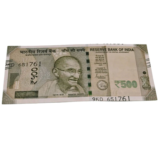 Rs 500 number shifting Error serial number 651761