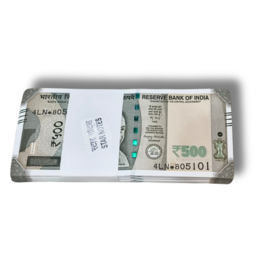 Rs 500 Note Star Bundle year 2025 Sanjay Malhotra 100 Notes