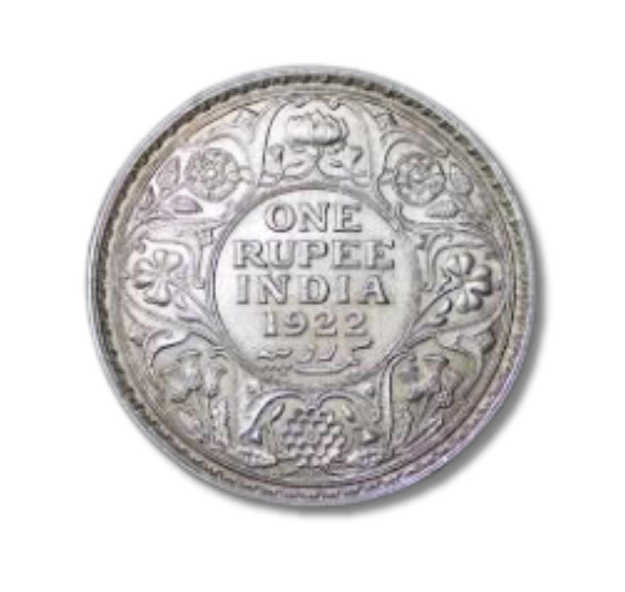 Rupee 1 George V king year 1922 silver coin