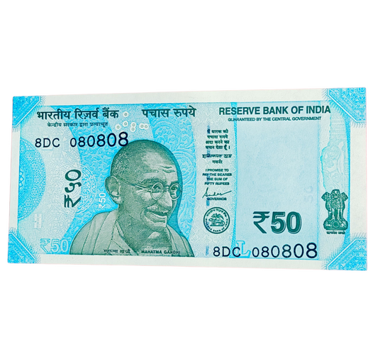 Rs 50 new 080808 date of birth and tripling number governor shakti kant das excellent condition