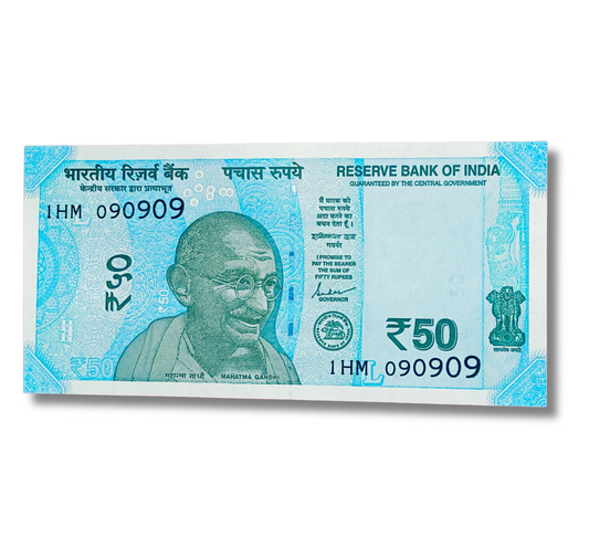 Rs 50 new 090909 date of birth and tripling number governor shakti kant das excellent condition