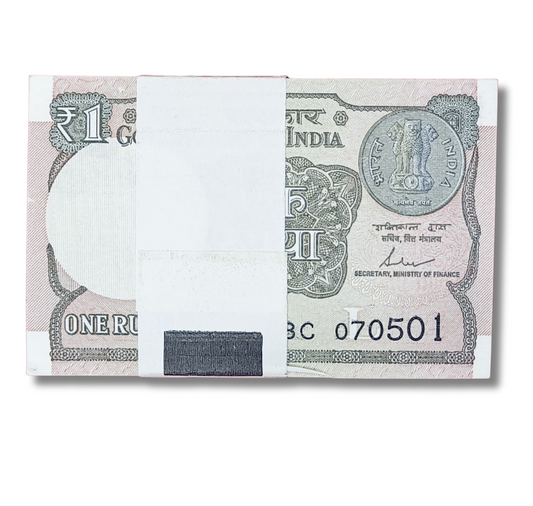 Rupee  1 serial birthday packet 070501 with ending 541 saibaba number  unc condition