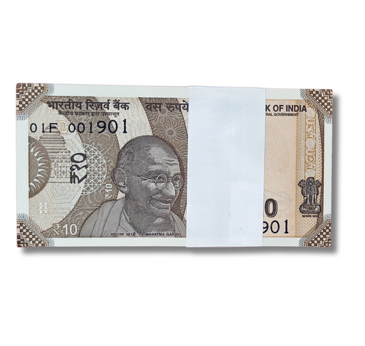 Rupee  10 serial super birthday 001901  unc condition