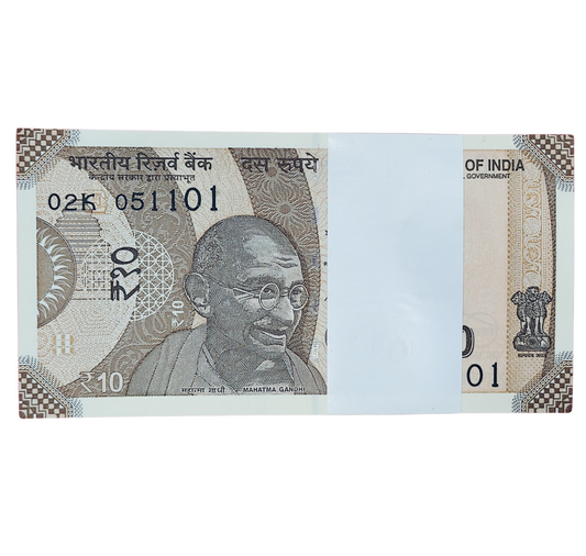 Rupee  10 serial birthday packet 05.11.01 unc condition