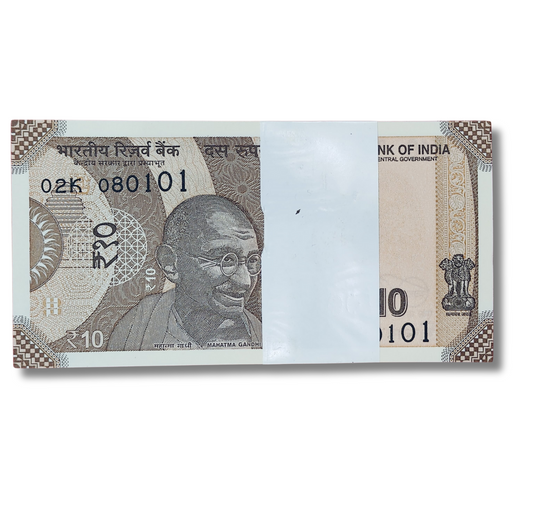 Rupee  10 serial birthday packet 080101 Unc  condition