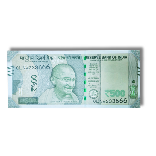 Rs. 500 Indian Currency Note – Fancy Serial Number 333666 Triple Numbers | Single Collectible Note