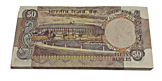 Rs 50 Old Note Packet 608801 | R.N. Malhotra Signed RBI Issue 100 UNC Notes