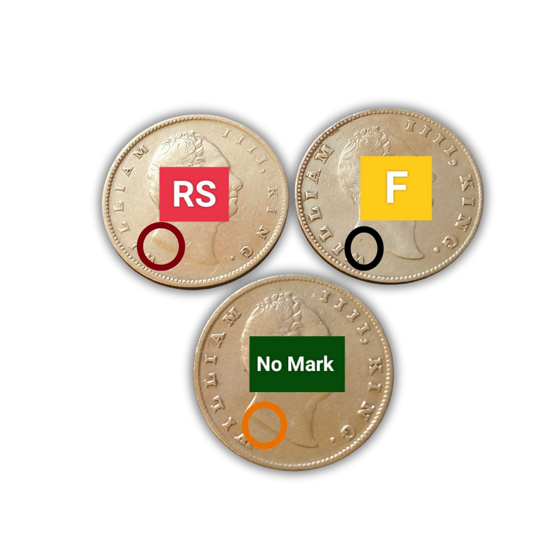 SILVERBRITISH INDIA YEAR 1835 RARE RUPEE
 KING  WILLIAM.   
1  RS MINT MARK    c mint 
 2  F   MINT MARK     c mint 
 3   NO MINT MARK   B mint 
EAST INDIA COMPANY
Different mint mark collection