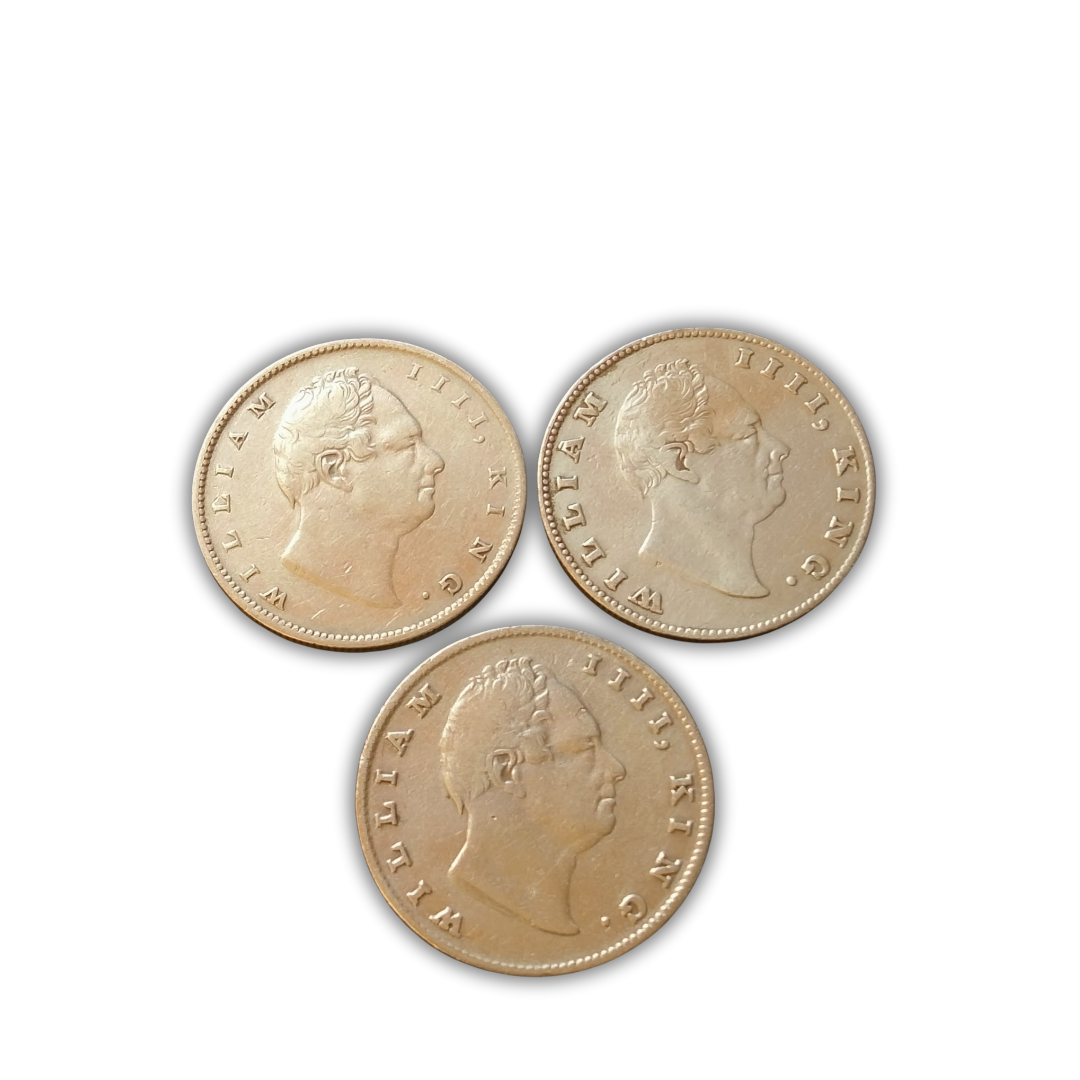 SILVERBRITISH INDIA YEAR 1835 RARE RUPEE
 KING  WILLIAM.   
1  RS MINT MARK    c mint 
 2  F   MINT MARK     c mint 
 3   NO MINT MARK   B mint 
EAST INDIA COMPANY
Different mint mark collection